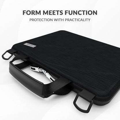 13-14 Inch Always-on Chromebook Protective Hard Case with Adjustable Shoulder Strap and Carrying Handles (20 Pack) - color: Black Fabric - 20 Pack