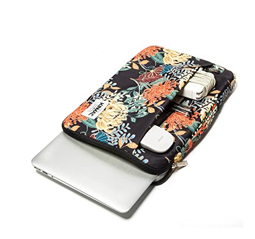 Kinmac 360° Protective Laptop Sleeve Case Bag Cover with Handle for MacBook Air 15 inch,15 inch-15.6 inch HP,Lenovo,Dell,ASUS,Acer Notebook Computer (Royal Chrysanthemum) - color: Royal Chrysanthemum, size: 15 inch-15.6 inch