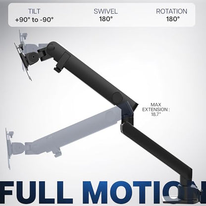 VIVO Premium Aluminum Full Motion Single Ultrawide Monitor Desk Mount Stand with Lift Engine Arm, Fits Screens up to 40 inches, STAND-V101BB - size: Single monitor, style: Standard