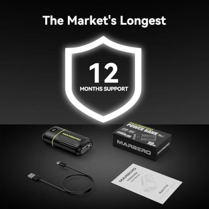 MARBERO Portable Charger 10000mAh Mini Power Bank USB C in&out Fast Charging Battery Pack Compact External Phone Powerbank Compatible with iPhone 16 15 14 13 12 Samsung S22 S21 Google AirPods iPad etc - color: Black