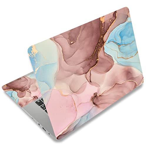 Laptop Skin Sticker Decal,13.3" 14" 15" 15.4" 15.6 inch Laptop Universal Vinyl Skin Sticker Cover,Dustproof Waterproof Reusable Art Decal Protector with Free 2 Wrist Pads (Marble 16) - color: Marble 16