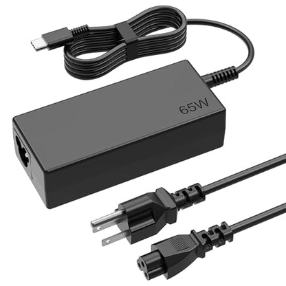 SiKER 65W USB-C Laptop Charger for Lenovo ThinkPad | X1 Carbon, X13, T14, T14s, E14, L15, Yoga 7i/9i, C930, ThinkBook 13s/14/15/16, Chromebook C330/S330, travel design - color: black7
