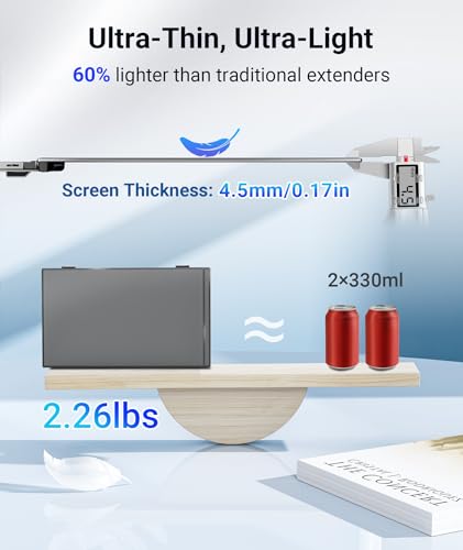 Laptop Screen Extender, Ultra Thin 14" 1080P FHD Triple Portable Monitor for Laptops 13-17.3", 2.2lbs Lightweight Travel Dual Monitor Extender, Plug-Play Aluminum Extended for Mac/Windows/PS5/Chrome - style: 14" Ultra-thin Triple Screen