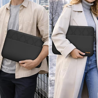 MOSISO Laptop Case 13.3 inch, 13-13.3 inch Laptop Sleeve, Black | Compatible with MacBook Neo/Air 13.6/Pro 13/Pro 14, HP Dell ASUS Lenovo,Polyester Rhombus Bag with HorizontalPocket&Belt