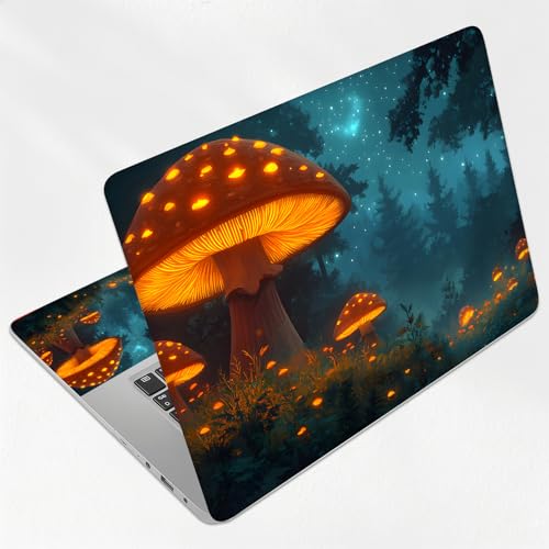 Giant Forest Magic Mushroom Universal Laptop Skin Sticker 3PCS, Protective Decal Trim-to-Fit 11.6" 13.3" 14" 15.6" Laptop Vinyl Cover, Removable Anti-Scratch Computer Decal Protector - color: Giant Forest Magic Mushroom