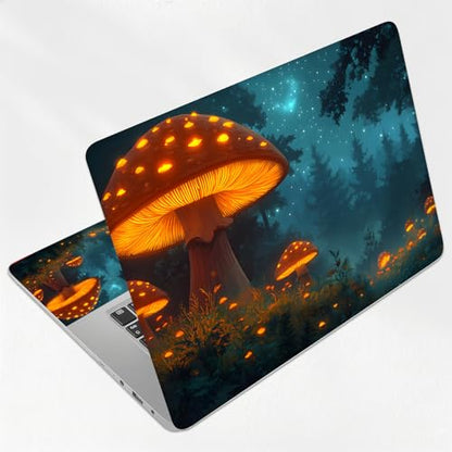 Giant Forest Magic Mushroom Universal Laptop Skin Sticker 3PCS, Protective Decal Trim-to-Fit 11.6" 13.3" 14" 15.6" Laptop Vinyl Cover, Removable Anti-Scratch Computer Decal Protector - color: Giant Forest Magic Mushroom