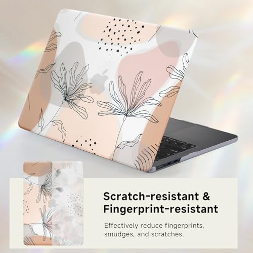 Funut for MacBook Air 13 inch Case 2021 2020 2019 2018 Release M1 A2337 A2179 A1932 with Touch ID, MacBook Air M1 Case Plastic Hard Shell Case Protective Cover & Keyboard Cover, Art Flowers - color: #Aesthetic Flower, size: Mac Air 13" 2018-2022(A1932/A21