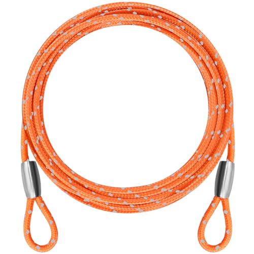 0.13IN Security Steel Cable 4/6/10/15FT Lengths Bike Lock Cable, Cable Rope, Stainless Steel Cable with Loops for Safety and Security - color: Orange, size: 10ft（1Pack）