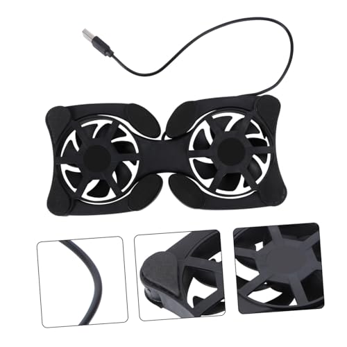 KOMBIUDA Portable Foldable Laptop Cooler with USB Fans Compact Notebook Cooling Mat for Convenient Use Durable Design for Efficient Cooling of Laptops Black