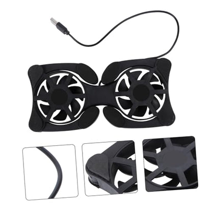 KOMBIUDA Portable Foldable Laptop Cooler with USB Fans Compact Notebook Cooling Mat for Convenient Use Durable Design for Efficient Cooling of Laptops Black