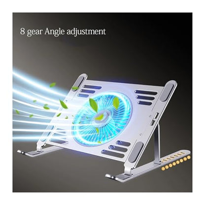Laptop Stand - Aluminum Alloy Bracket with Cooling Fan Stand for Laptop 5 12.4 13.5 13.8 15 Inch(Moonlight Silver) - color: Moonlight Silver