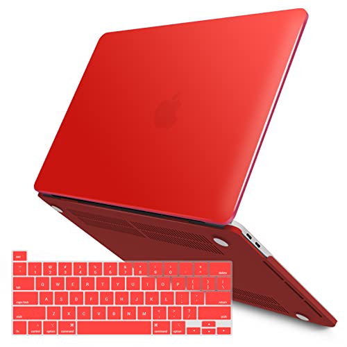 IBENZER Compatible with MacBook Pro 13 Inch Case M2 M1 2026 2025 2024 2023 2022 A2338 A2289 A2251 A2159 A1989 A1706 A1708, Hard Shell Case & Keyboard Cover for Mac Pro 13, Red, T13RD+1 - color: Red
