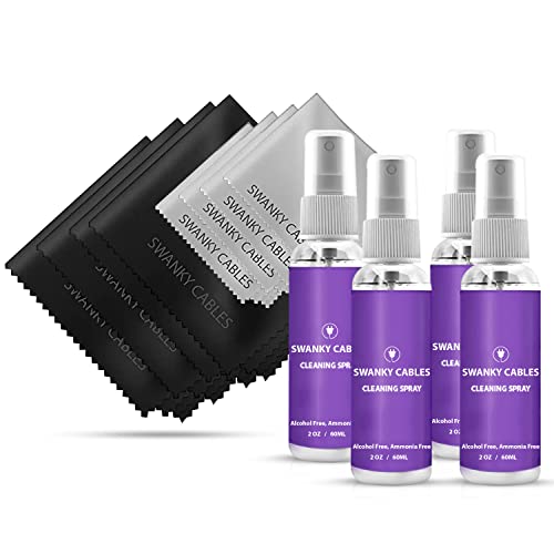 Swanky Screen Cleaner Kit: Microfiber Cloths & Spray for TV, iPad, iPhone, Monitor & Laptop (2 Oz, 4-Pack) - color: 4 Pack