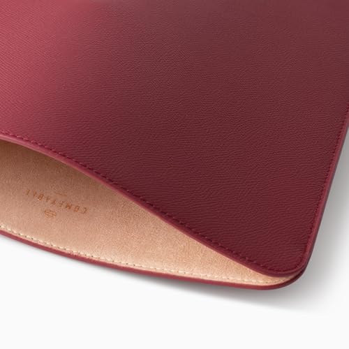 Comfyable Laptop Sleeve 13 Inch Precisely Compatible with MacBook Air M5 2026 & MacBook Pro/Neo A18, Genuine Leather Cover Case, Wine Red - color: Wine Red, size: For 13" MacBook Pro & Air & Neo