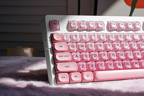 ZORNHER ZH980 Foundation Mechanical Keyboard,95% Pink& White Creamy Keyboard with Number Pad,Cute Jelly MOA Profile Keycaps,Creamy Sounding Linear Switches,Hot-Swappable,RGB Backlit - color: Pink Foundation-White Case, size: Creamy Switch