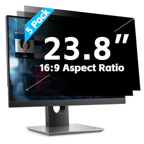 【5 Pack】 23.8-Inch Computer Privacy Screen Filter for 16:9 Widescreen Monitors–Anti-Spy,Anti-Glare,Anti-Scratch Screen Protector for Dell,Samsung,LG,HP,Acer,AOC & More-Easy Installation - color: [5 Pack], size: 23.8''Computer Privacy Screen(16:9)