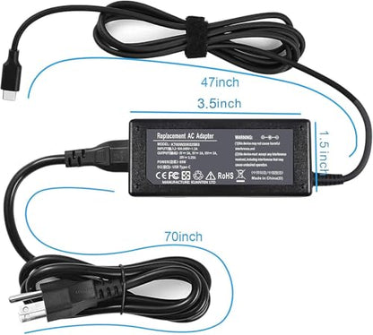 65W 45W USB-C Charger Fit for HP ProBook 440 G11, 445 G11, 450 G10, 460 G11 Laptop Power Adapter Supply Cord