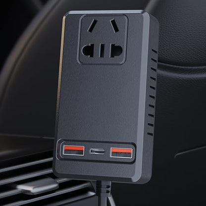 12V/24V Portable Automotive Power Adapter 150W 4 USB Chargers Intelligent Temperature Control for Electronics Road Trips Car Essential Inverter for Laptops