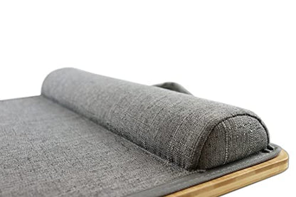 PEPE Mobility Wooden Portable Lap Laptop Desk with Pillow Cushion, Fits up to 15.6 inch Laptop, with Anti-Slip Strip and Handle, Natural Bamboo