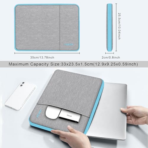 Hseok Laptop Case 13.3 14 inch Sleeve, Rainproof & Shockproof Carrying Case Compatible with MacBook Pro/Neo 14 M5/M4/M3/M2/M1,13.3 MacBook Air/Pro,XPS 14 and Most 13"-14" Notebook Tablet,Gray-Blue - color: Gray-Blue