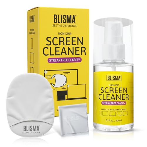Non-Drip Screen Cleaner | 1 x 6.7 Fl Oz + 1 x Microfiber Cloth + 1 x Cleaning Glove | See Crystal Clear | Glasses, Sunglasses & Optical Lenses | Pack of 1