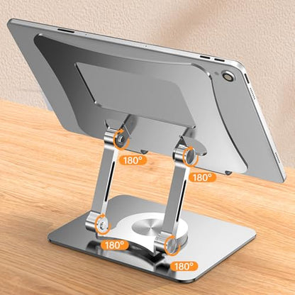 Adjustable Laptop Stand with 360 Degree Rotatable Base Foldable Laptop Holder for Desk Ergonomic Computer Notebook - color: Gray