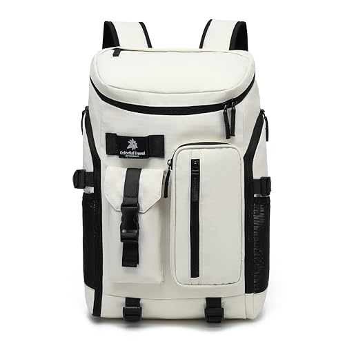 Kalesi Gym Duffle Bag Backpack 4-Way Waterproof with Shoes Compartment for travel Sport Hiking laptop - color: Sea Salt White02