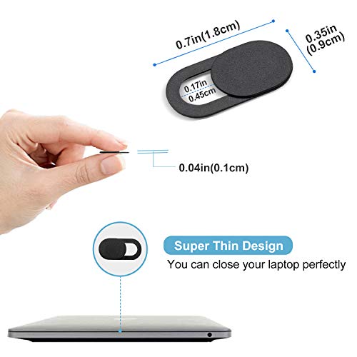 ProCase [6 Pack] Webcam Cover Slide for Laptop Phone, Ultra Thin Flexible Slide Camera Blocker Privacy Security Cover for MacBook Air Pro iMac iPad iPhone Echo PS4 Tablet PC Computer –Black