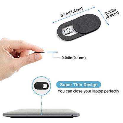 ProCase [6 Pack] Webcam Cover Slide for Laptop Phone, Ultra Thin Flexible Slide Camera Blocker Privacy Security Cover for MacBook Air Pro iMac iPad iPhone Echo PS4 Tablet PC Computer –Black