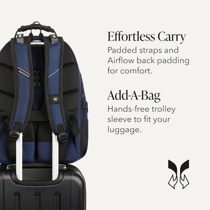 SWISSGEAR 1900 ScanSmart Laptop Backpack, Fits Most 17-Inch Laptops, TSA-Friendly Lay-Flat Design, RFID Protection, and Tablet Pocket, Black, 31L, 18.5-Inch - color: Navy Ballistic