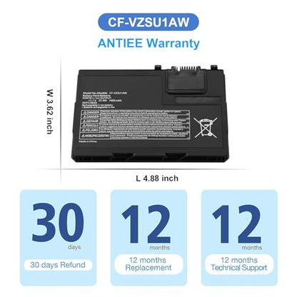 ANTIEE CF-VZSU1AW Battery Replacement for Panasonic Toughbook CF-33 Series | Compatible with CF-33MK1 CF-33AEHFATG CF-33AEQGATG CF-33AEHFZTN/GATG CF-33LEHFAT3/GAT3 CF-VZSU1AJS CF-VZSU1AR 1950mAh 21.65Wh - size: 4.8*3.6*0.4inch CF-33