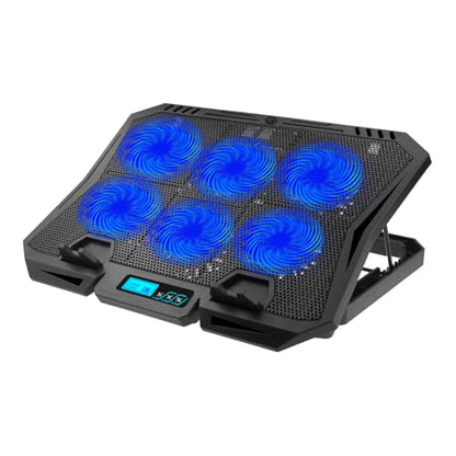 OSALADI Laptop Cooling Pad and Stand 15.6 Inch with Quiet Adjustable Fan USB Powered Laptop Cooler for Gaming and Office Use Blue LED Light Cooling Fan