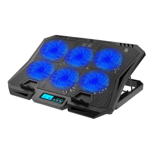 OSALADI Laptop Cooling Pad and Stand 15.6 Inch with Quiet Adjustable Fan USB Powered Laptop Cooler for Gaming and Office Use Blue LED Light Cooling Fan