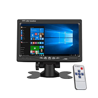 7 inch Portable Small HD 1080P VGA Monitor, Mini Screen 1024x600, HDMI/VGA/AV Input, with Speakers - size: TFT 7 inch 1024x600
