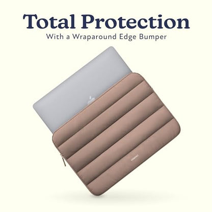 Vandel Puffy Laptop Sleeve Case for 13-14 inch Laptop Sleeve Bag Case | Zipper Pocket, Compatible with MacBook Air 13, Pro 14/13 iPad Pro 12.9, HP Dell ASUS, Computer Bag Cover - color: Latte