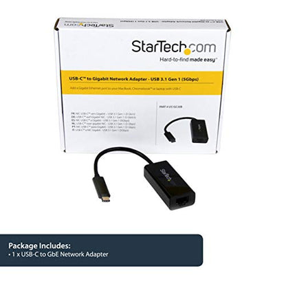 StarTech USB-C Gigabit Ethernet Adapter, Thunderbolt 3/4, RJ45 | Thunderbolt 3/4 Compatible, 10/100/1000 Mbps, USB Bus Powered, Windows, Mac, Linux, ChromeOS - color: Black, size: 1Gbps, style: USB-C
