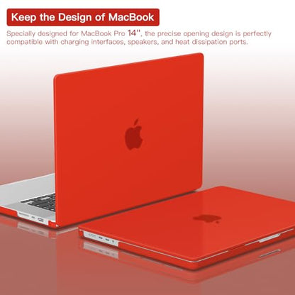CISSOOK Compatible with MacBook Pro 14 inch Case 2026-2021, Hard Shell Case Keyboard Cover Screen Protector for MacBook Pro 14 M1 M2 M3 M4 M5 Chip, Matte Red - color: Matte Red