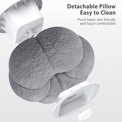CreaDream Pumpkin Tablet Pillow Stand, Adjustable Pillow Stand for Lap Bed | Detachable Snack Bowl, Fits 4.7"-13" Kindle, Tablets, iPad, Soft Plush Fabric, for Reading and Relaxation on Bed, Couch, Grey - color: Grey