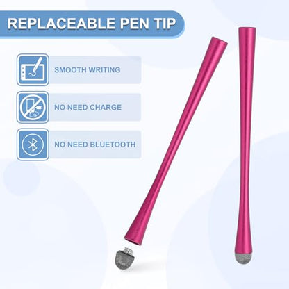 PATIKIL 5 Pcs Slim Waist Stylus Pens for Touch Screens, 2 in 1 High Sensitivity Universal Pen Capacitive Stylus for Phone Tablet Laptop Touch Screen Devices, Red - color: Rose Red