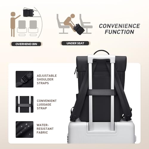 Women Laptop Backpack Computer Backpacks Carry On Waterproof backpack Fits 14Inch Notebook Travel Commute College (Black) - color: Elegant Black, size: 14 Inch