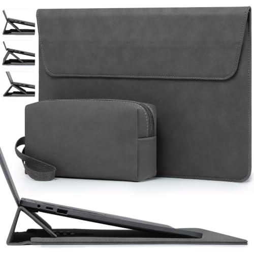 HYZUO 13.3-14 Inch Laptop Case Sleeve with Adjustable Stand, Space Gray | for MacBook Pro 14 M5/M4/M3/M2/M1 Pro/Max A3426 A3427 2026-2021, MacBook Air/Pro 13.3, 13.8-13.5 Surface Laptop - color: Space Gray, size: 13.3-14 Inch