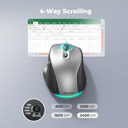 MEETION Wireless Keyboard Mouse Combo, Bluetooth Multi-Device Rechargeable | Compact keyboard and mouse with easy switching between 3 devices, low-profile keys, works with Windows, Mac and iOS devices - color: Compact Black