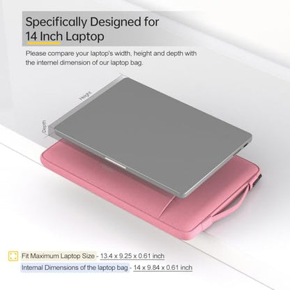 14 Inch Laptop Sleeve Case Bag for Asus Chromebook Vivobook14, Samsung Galaxy Chromebook Go, Lenovo ThinkPad 14/ Flex/Yoga, Dell Latitude, Acer HP Chromebook(Pink) - color: Pink, size: 14 Inch
