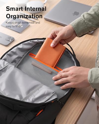 Tolaccea Travel Laptop Backpack 30L Carry On TSA Approved for Commute Trips | 100% RPET Recycled Fabric | EVA-cushioned Laptop Protection | TSA 180° Lay-flat Opening | Reinforced Stability Base Panel - color: Black