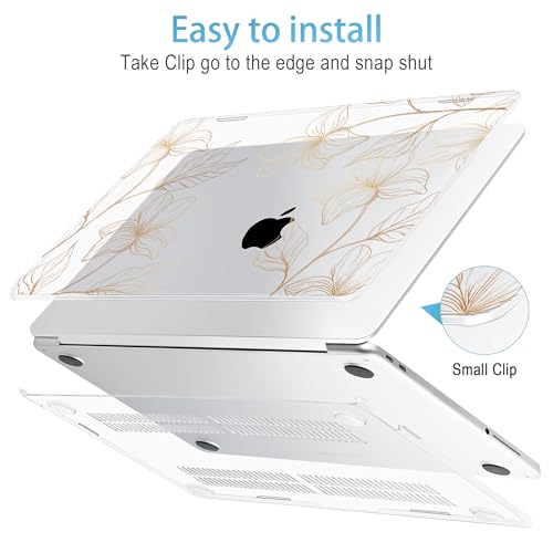 Mektron Case for 2026 MacBook Neo 13-inch A18 Pro chip A3404 Laptop Cover with 13-inch (Diagonal) Liquid Retina Display+ Keyboard Cover+ Screen Protector, Gold Flower S718 - color: Gold Flower S718
