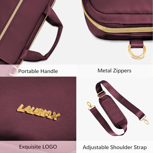 Laptop Bag Case for Women Men Messenger Briefcase Bag, 17 17.3 Inch | Compatible with HP OmniBook Envy Omen Pavilion/Dell Inspiron Precision/LG Gram/Yoga ThinkPad, Carrying Bag 18 inch, Red - color: Wine Red, size: 17.3 inch