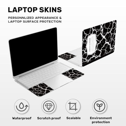 Laptop Skin Sticker Decal PVC Vinyl Sticker Notebook PC Protector Waterproof Scratch Resistant Laptop Skin for 12.1 13 13.3 13.6 14 15 15.3 16 Inch Black White Style - color: Classic