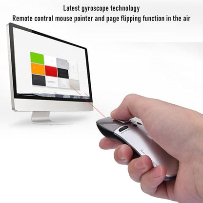 Wireless Presenter Remote, 2.4G 3000000 Clicks Gyroscope Presentation Clicker 15M Effective Distance PPT Clicker Plug, Play Seamless Integration for Computer Laptop