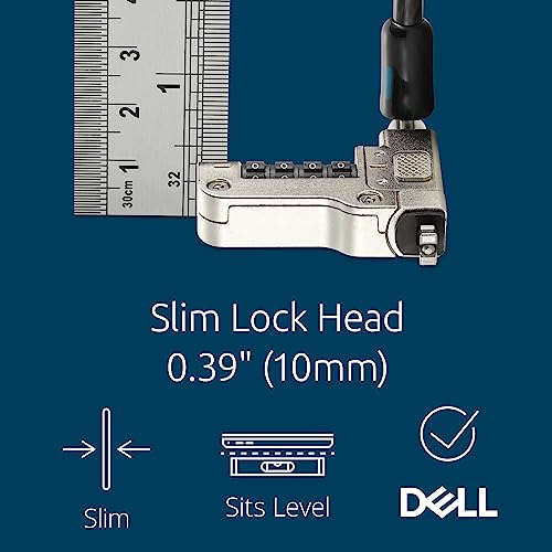 Kensington Slim N17 2.0 Combination Laptop Lock for Wedge-Shaped Slot Dell Laptops (K65094WW)