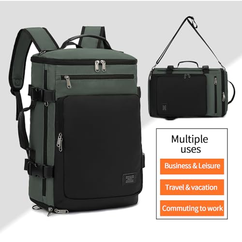 Kalesi Gym Duffle Bag Backpack 4-Way Waterproof with Shoes Compartment for travel Sport Hiking laptop - color: Business-grey